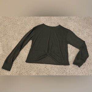 Sanctuary Dark Green Twist Front Long Sleeve Top